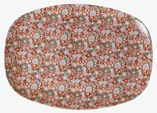 Fall Floral Print Rectangular Melamine Plate By Rice DK